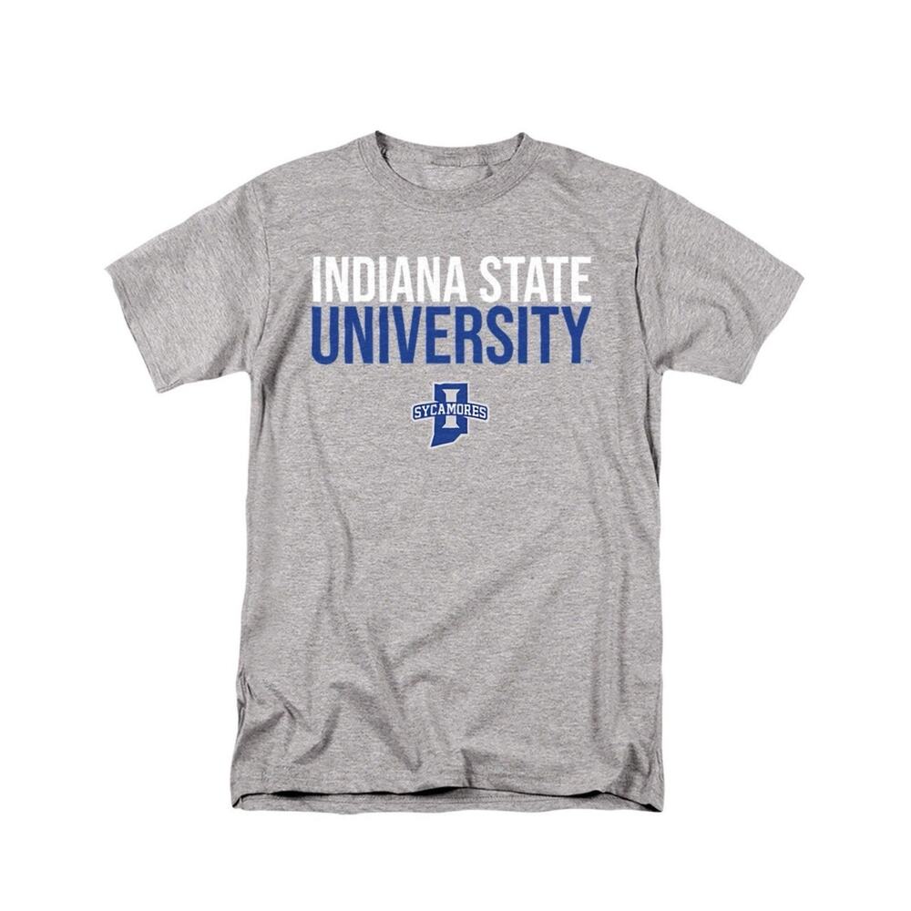 Indiana State University Adult T-Shirt Stacked, Athletic Size L